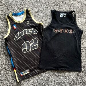 Set of two Dutch Bros tank tops.